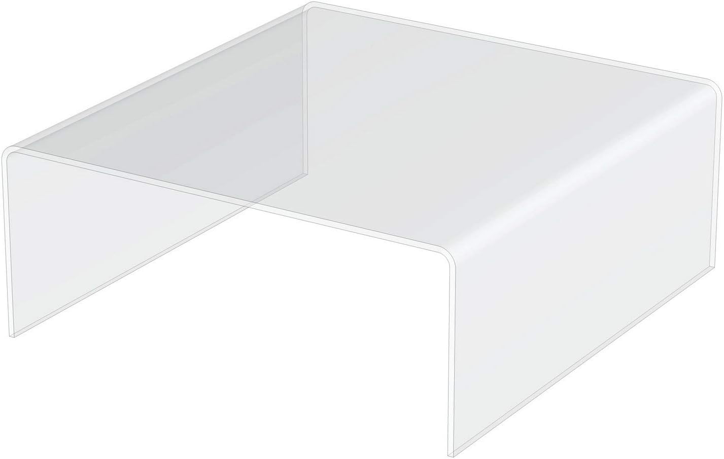 Clear Acrylic Plastic Cabinet Display Stand - Exhibition Riser Plinth Bridge (25cm*26cm*10cm, Max Load 1kg)