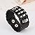 Belletas Wide Style Punk Skulls Decorated Bullets Woven Unisex Fashion Wrap Bracelet