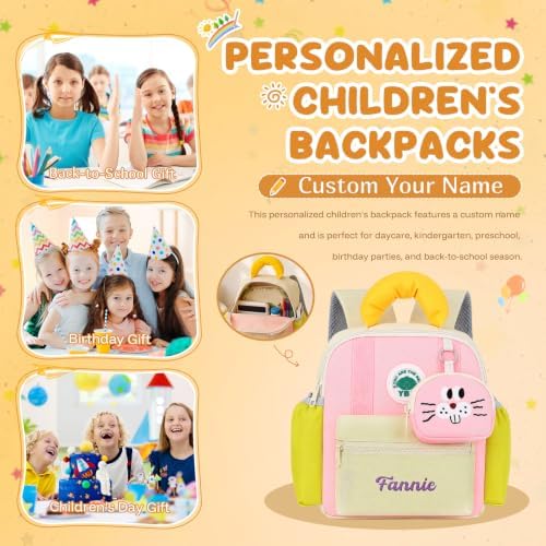 Mochila Personalizada Infantil con Nombre Mochila de Setas para Guardería y Preescolar Mochila Escolar con Bolsito Regalos para Niños y Niñas (#1)