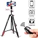 Fufly Extendable Phone Camera Tripod - Adjustable Phone Tripod Stand with Phone Holder & Bluetooth Remote for Photography&Video Recording Fit iPhone/Galaxy/Huawei/Samsung/GoPro Camera, with Travel Bag