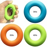 Hand Grip Strengthener Exercisers Set of 3, maxin 3 Levels Ring Round Silicone Hand Grippers Strengtheners-Perfect for Increasing Hand, Finger, Wrist, and Forearm Strength.