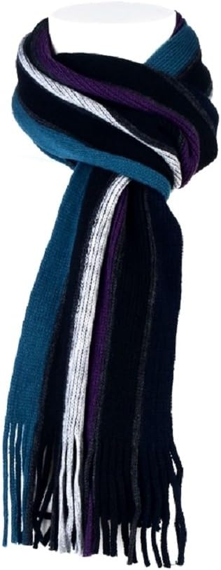 1 no. Mens Luxury Soft Winter Warm Striped Scarf - Blue/Purple/Grey Mix 01