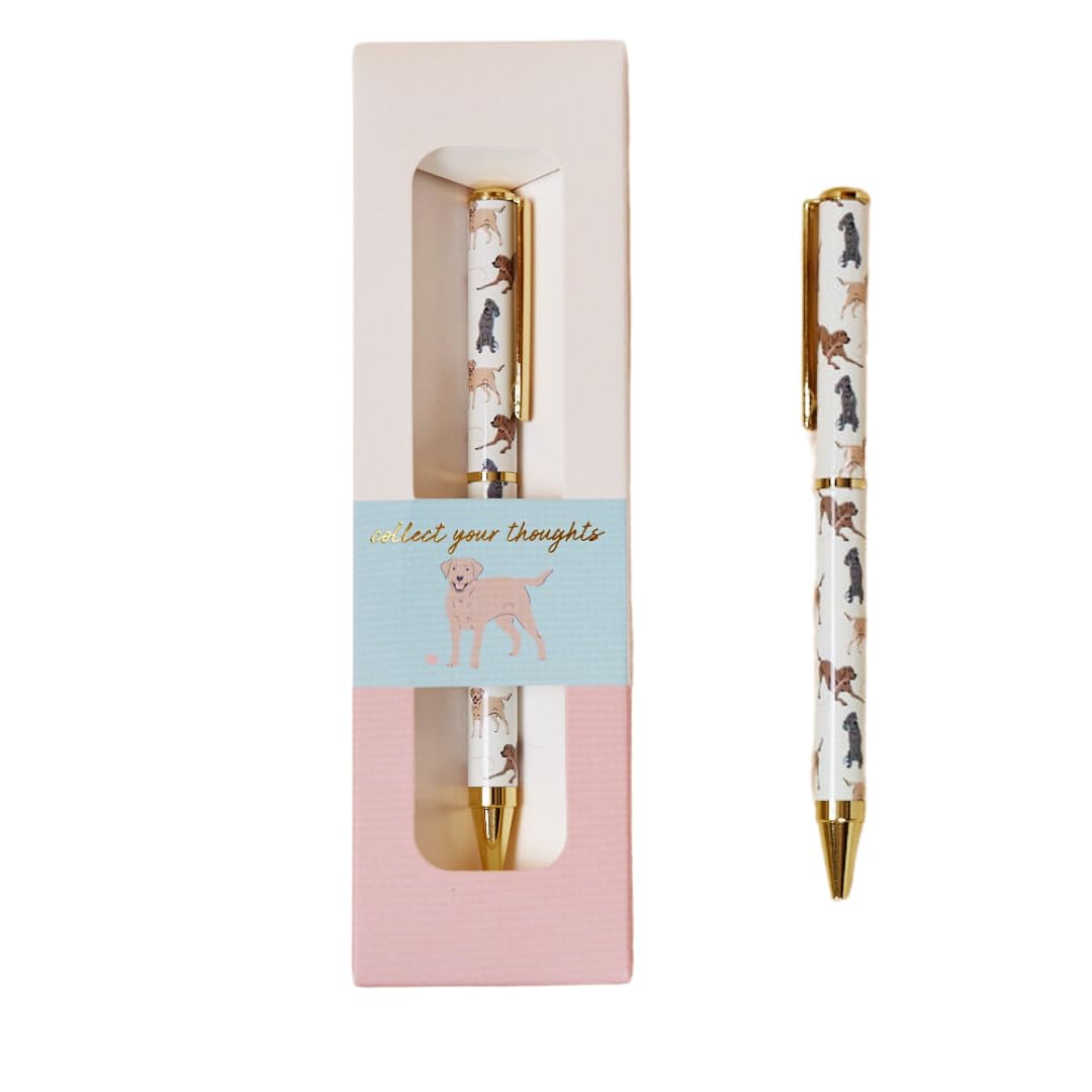 P Dot Wolf Cute Creations Labrador Dog Pen - Premium Black Writing Pen in Gift Box with Adorable Labrador Design, Gold Accents | Perfect for Dog Lovers, Gifts