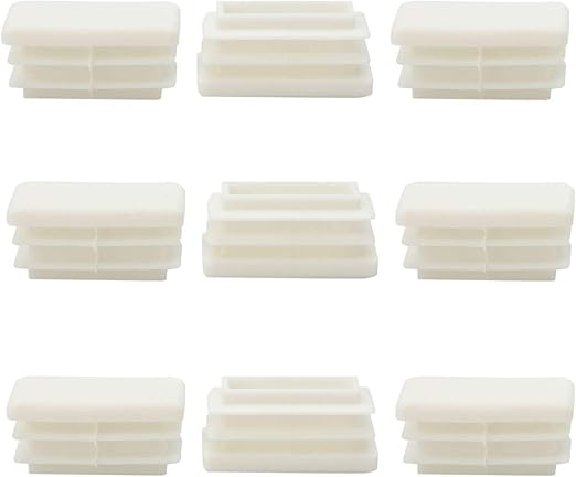 Uxcell 15 X 30mm Plastic Rectangle Ribbed Tube Inserts End Cover
