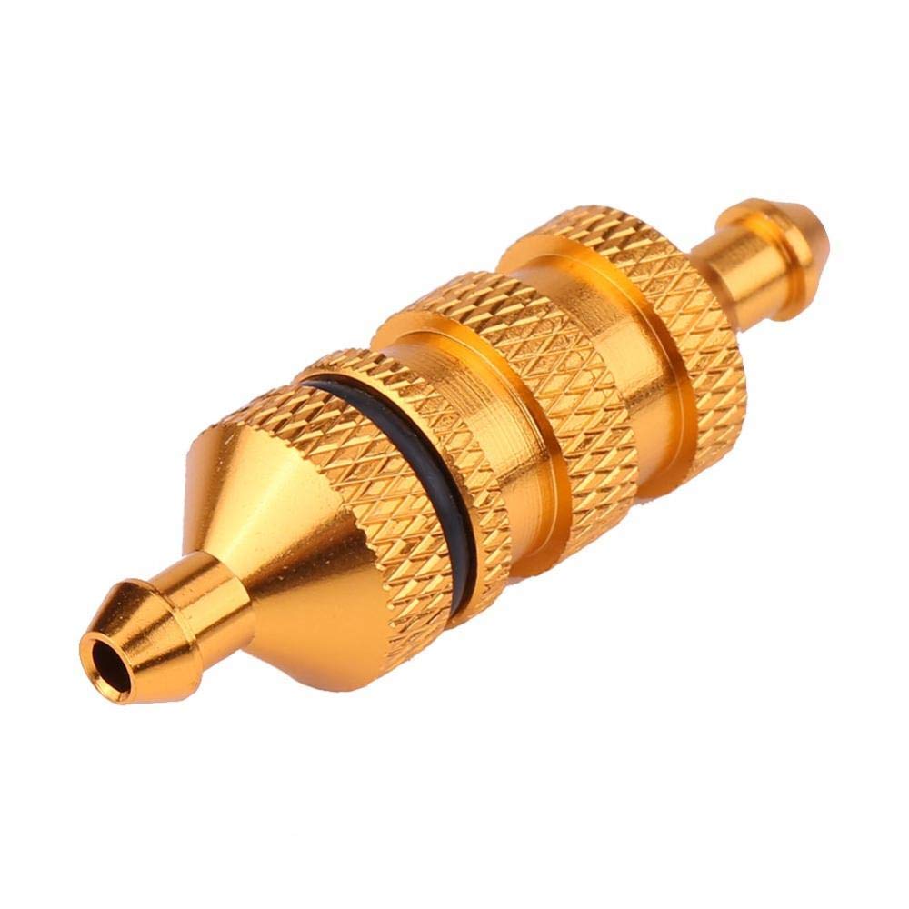 Dilwe RC Car Oil Fuel Filter, Alloy Aluminum RC Oil Nitro Fuel Filter Compatible with 1/8 1/10 Scale RC Model Car(Gold) Model Car Accessories