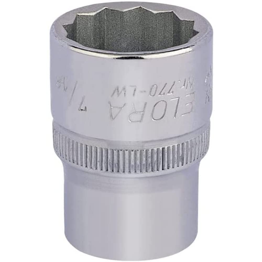 Draper 24848 Elora Bi-Hexagon Socket, 1/2" Square Drive, 7/16" BSW, Blue