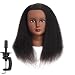 Traininghead 100% Real Hair Female Mannequin Head Training Head Styling Cosmetology Manikin Head Doll Head With Free Clamp (2018B0214)