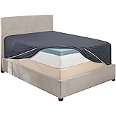 Hearth & Harbor Extra Deep Pocket Queen Fitted Sheet - Fits 18 to 24 Inch Mattress – Ultra Soft 1800 Microfiber, Wrinkle-Free & Breathable – Hotel Luxury Fitted Sheet Only, Grey