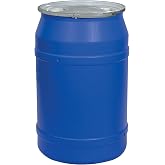 Eagle Plastic Drum, 55 Gallon Drum, DOT Compliant, Made in USA, Blue | High-Density-Polyethylene, Open Head Lab Pack Drum, Metal Lever-Lock with Bung Lid, Hazardous Material Storage, Transport