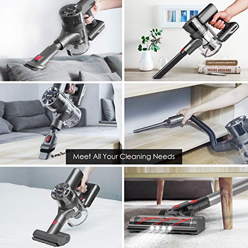 Cordless Vacuum, TOCMOC Vacuum Cleaner with 200W 22Kpa Super Suction