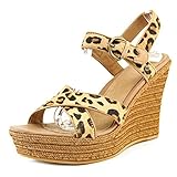 UGG Australia Womens Jazmine Calf Hair Leopard Wedge