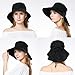 Siggi Womens Summer Flap Cover Cap Cotton UPF 50+ Sun Shade Hat with Neck Cord Wide Brim Black (SIZE:57CM)