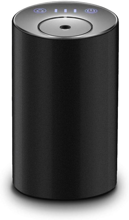 Essential Oil Diffuser Waterless Wireless Aromatherapy Diffuser, Portable Car Oil Diffuser USB Battery Operated Car Diffuser Black Mini Travel Oil Diffuser 10ML for Home Office Kidsroom