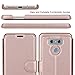 Style4U LG G6 Case, LG G6 Plus Case, Slim Fit Premium Durable Leather Protective Wallet Case with Card Cash Slots, Flip Cover, Secure Magnetic Closure, Kickstand for LG G6 with 1 Stylus (Rose Gold)