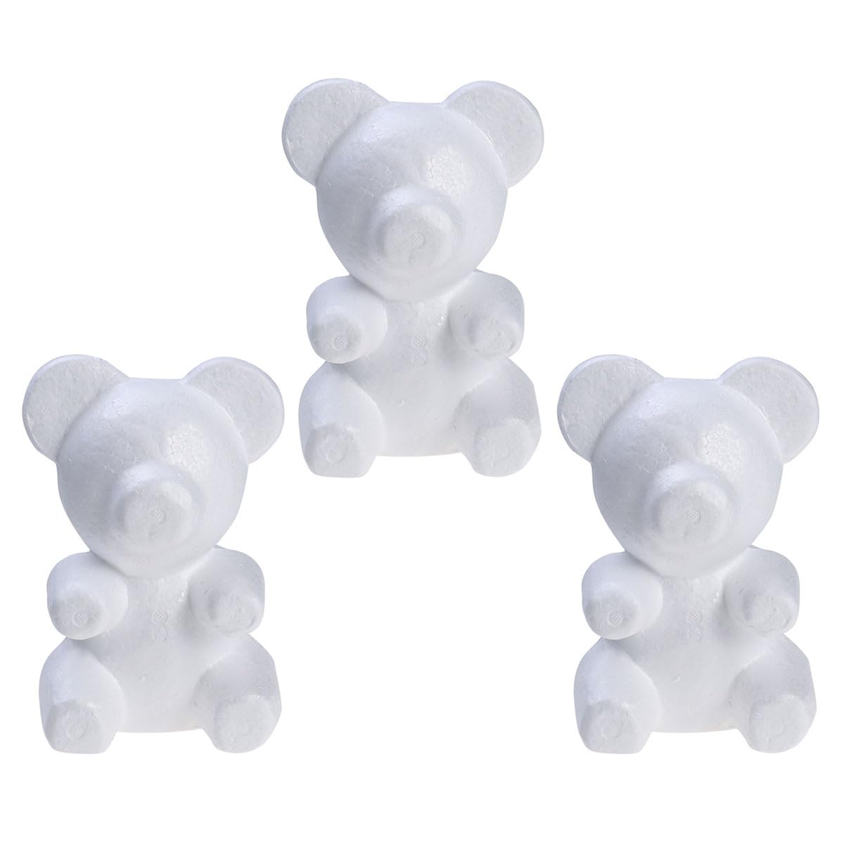3pcs Foam Polystyrene Bear Mould for Diy Crafts Flower Arranging Party Decoration Height Base for Creative Projects