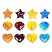 Joyoldelf Silicone Candy Molds & Non Stick Chocolate Baking Molds - DIY Ice Cube Trays Bonus 3 Droppers, FDA & BPA Free, Use for Cakes, Muffins, Soaps, Jello - Hearts, Stars & Shells