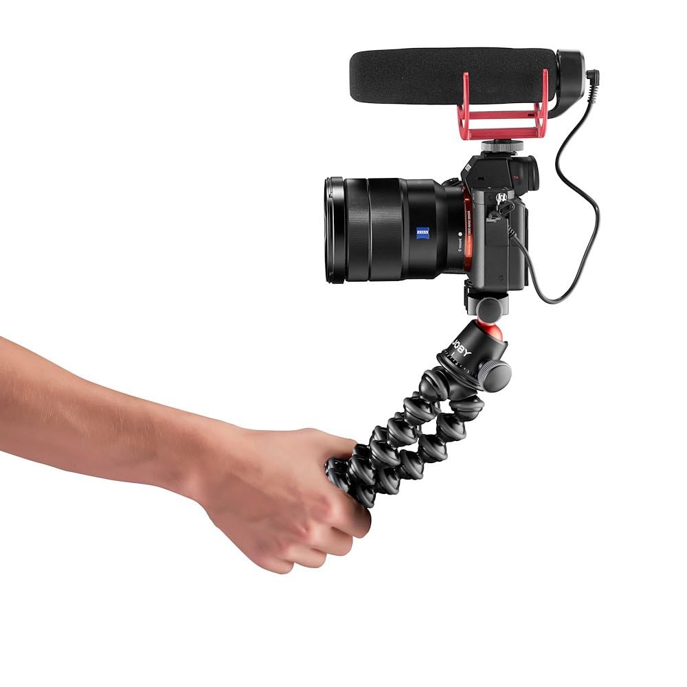 Joby GorillaPod 3K Pro Kit, Includes Stand & BallHead with QR Plate, 6.Lb Load Capacity, Black/Charcoal/Red