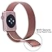 Yearscase Apple Watch Band 42MM Milanese Fully Magnetic Closure Clasp Mesh Loop Stainless Steel iWatch Band Replacement Wrist Bracelet Strap for Apple Watch Series 1 Series 2 Sport&Edition (Rose Gold)