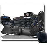 Custom Gaming Mouse Pad with Keyboard Game Headphones Mouse Pc Non-Slip Neoprene Rubber Standard Size 9 Inch(220mm) X 7 Inch(180mm) X 1/8(3mm) Desktop Mousepad Laptop Mousepads Comfortable Computer Mouse Mat