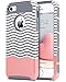 BENTOBEN Phone Case for iPhone SE/5S/5,Slim Shockproof Flexible TPU 2 in 1 Hybrid Hard Plastic Stripes Design Dual Layer Protective iPhone 5 5S SE Cases for Girl, Red/Gray