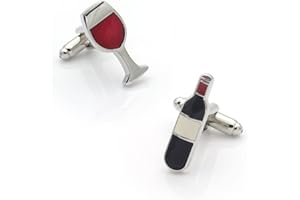 VCUFFLINKS Wine Bottle and Glass Cufflinks