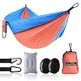 OlarHike Single Camping Hammock, Lightweight Portable Nylon Swing Hammocks with Tree Straps, 500lbs Capacity Hammock for Outdoor Indoor Backpacking Travel Beach Garden Yard
