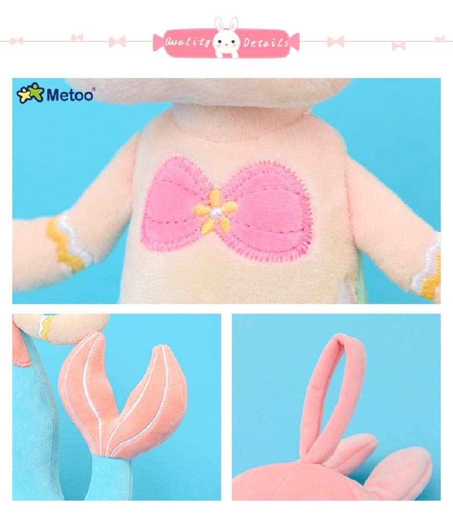 SANDAO MeToo Plush Toys Mermaid Stuffed Animal Toys Angela Plush Rabbit Stuffed Gift Dolls for Kids Children 15 Inch (2 Pack Blue+Purple)