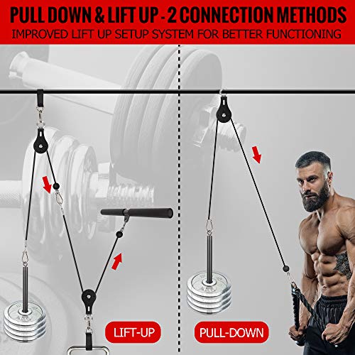 BOXERPOINT Complete Pulley System Gym for Home 2 Pulleys with More