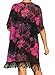 Youngbox Chiffon Swimsuit Cover Up Floral Beach Dresses Tunic,Black Red