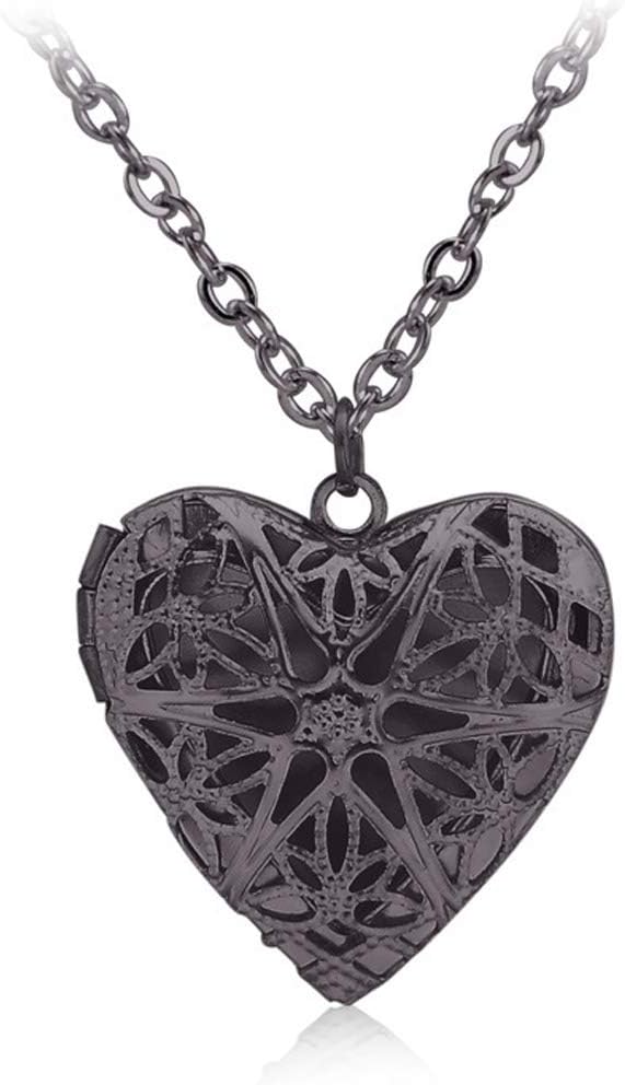 Photo Locket Necklace Birthday Family Mother Child Pictures Heart Pendant for Girls Women