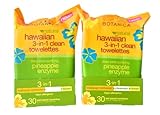 Alba Botanica Hawaiian 3-in-1 Clean Towelettes 30 Count (Pack of 2)