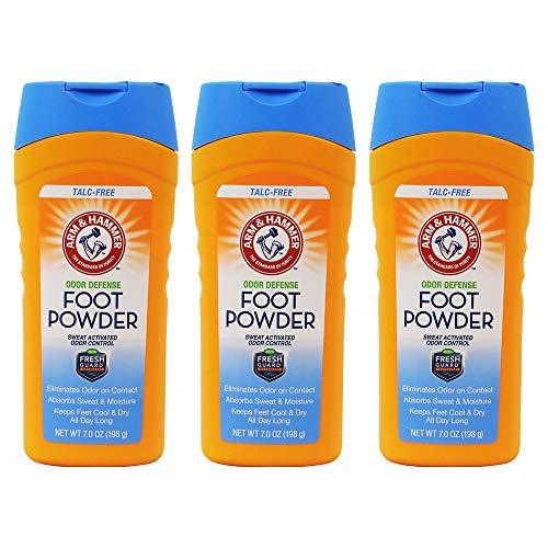Arm & Hammer Foot Powder For Shoes & Feet Odor Eliminator & Foot Moisture Absorber – 3 Pack