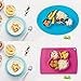 One-Piece Silicone Mini Placemat Plate-Highchair Feeding Tray Suction Placement with a ziplock bag for Children, Kids, Toddlers,Kitchen Dining Table Out Door Travel with FREE SPOON (Pink Owl)