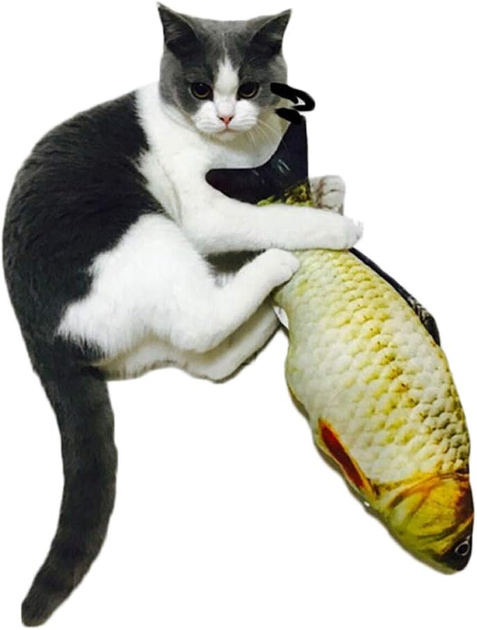 Bowiln Fish Cat Toy Catfish Toy Chew Pillow Bite Catnip Simulated Artificial Fish for Pets Kitties Baby Cats Photography Prop