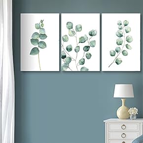 3 Panel Canvas Wall Art - Watercolor Style Tropical Plant Leaves - Giclee Print Gallery Wrap Modern Home Art Ready to Hang - 16"x24" x 3 Panels