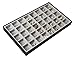 JackCubeDesign 40 Compartments Stackable Synthetic Leather Jewelry Tray Earring Necklace Bracelet Ring Organizer Display Storage Box(Set of 1, Black, 16 x 9.6 x 1.6 inches)- MK212-1A