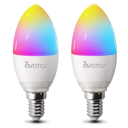 Smart WLAN Glühbirne, Avatar Controls LED Wifi Lampe E14 5w RGBW Dimmbar Birne 16 Millionen Farben Kein Hub Erforderlich Komp