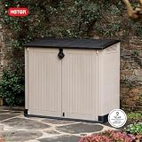Keter Store It Out Midi Wheelie Bin Box Beige Brown Garden Storage view 11