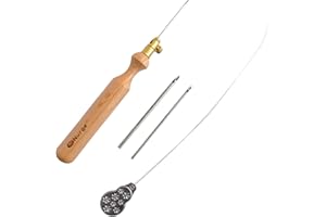 Nurge Premium Quality Punch Needle Kit, 1.2 mm - 1.6 mm - 2.2 mm Metal Tubes and Wooden Handle Punch Needle Kits for Adult Beginner, Embroidery Weaving Tools for Thread