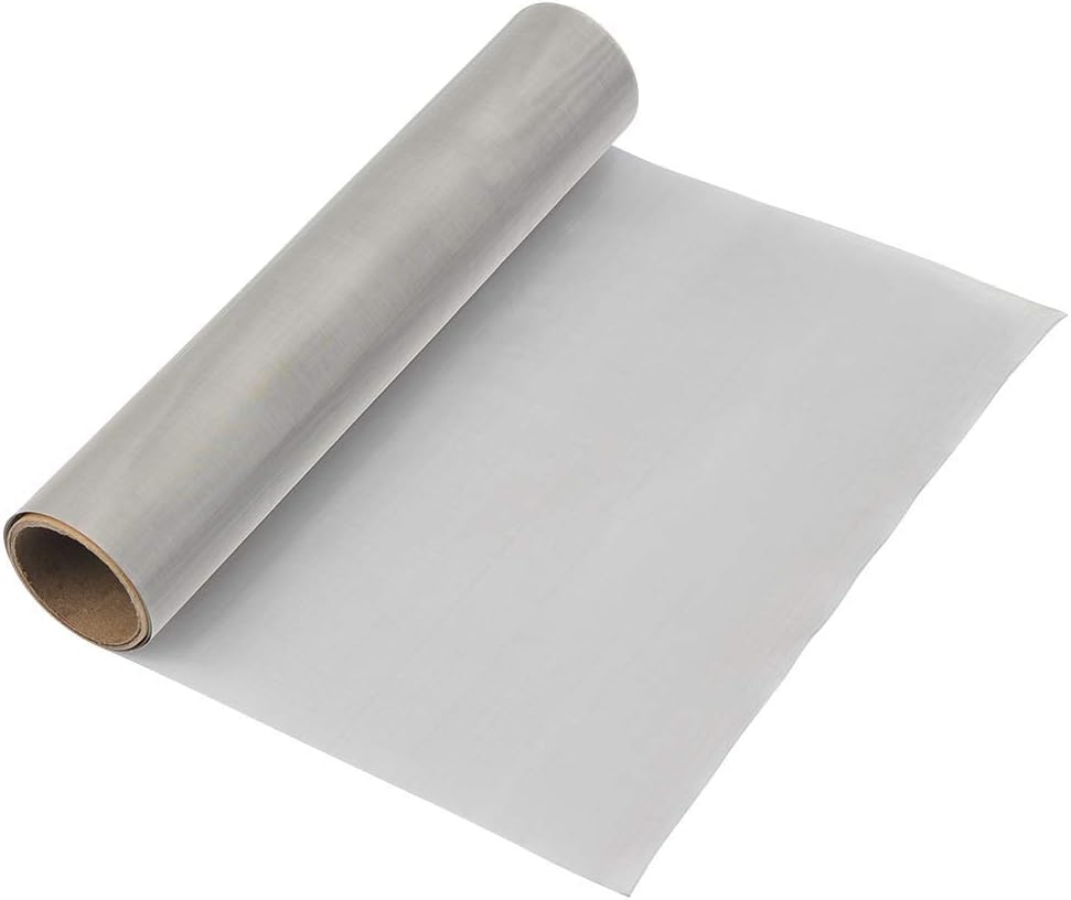 Yikai Stainless Steel Woven Wire 200 Mesh - 12"X40"(30x100cm) Metal Mesh Sheet 0.075mm Hole 80 µm Wire Diameter