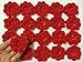 PEPPERLONELY Brand 20PC Red Eight Petals 2 Inch Crocheted Flower Appliques Embellishments