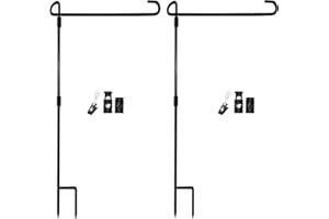 Akeydeco Garden Flag Pole Stand Holder, 2 Pack Garden Flags for Outside with Flag Stopper and Clip Waterproof Powder-Coated Paint for Flag Pole Holder for Outside House,Yard Flags for Outside