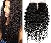 Sent Hair Curly Wave Lace Closure Brazilian Human Hair Unprocessed Hairpieces with Baby Hair Middle Part Natural Color 8 inch
