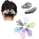 Cuhair 10pcs Fashion Hair Accessories Skeleton Claws Skull Hand Hair Clip Hairpin Zombie Punk Horror Bobby claw Barrette For Women girl