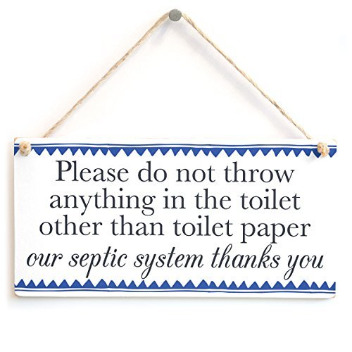 Buy Wooden Hanging Sign Please do not throw anything in the toilet
