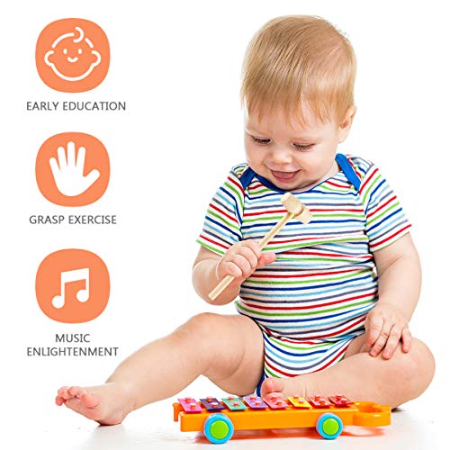 NUOBESTY Mini Wood Hammer Toys Mallet Pounding Toy Hammer Educational