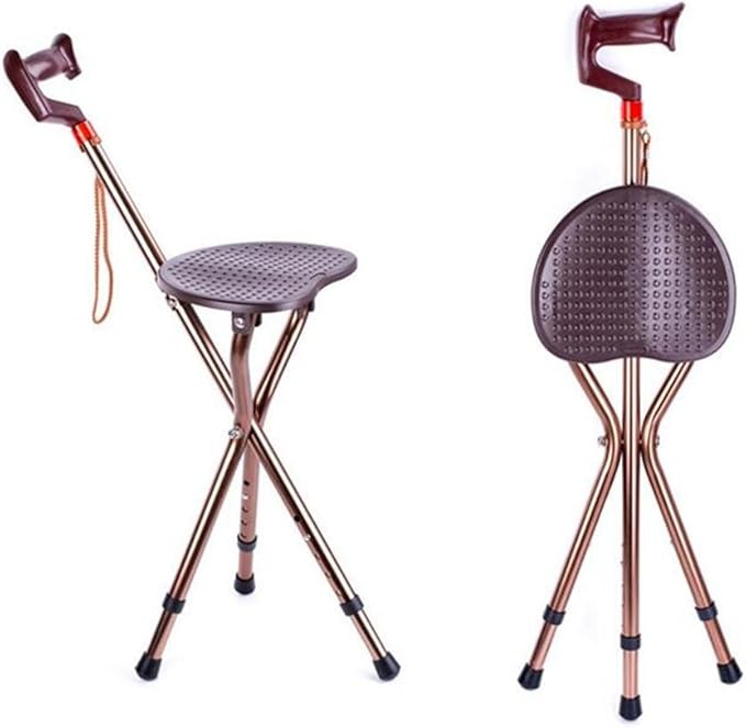 WONLY YOUJ Cane Stool Foldable Height Adjustable Stool