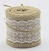 Set of 4 Natural Jute Burlap Rolls Ribbon with Lace 2.3