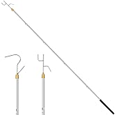 Clothes Hook Pole,29-71" Adjustable Extension Clothing Hook Pole(Two Hooks) | Closet Hook Pole, For Clothes Hanger Rod, Christmas Lights, Hanging Flower Pots, Bird Feeders, Tent, Shelter, Camper &amp; Canopy