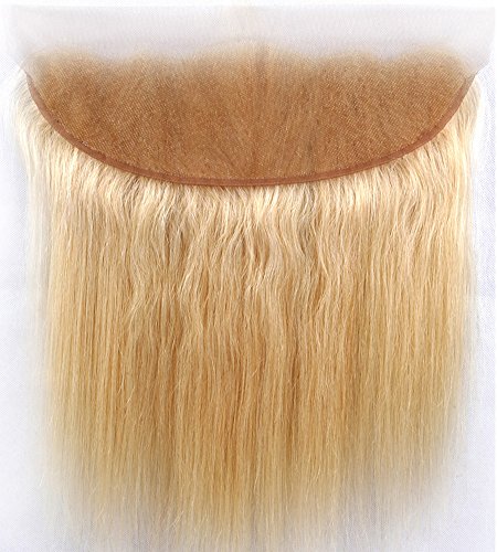 Sent Hair Lace Frontal Closure with Baby Hair Free Part Straight Brazilian Human Hair Frontal 13x4 Ear to Ear Blonde Color #613 12 inch